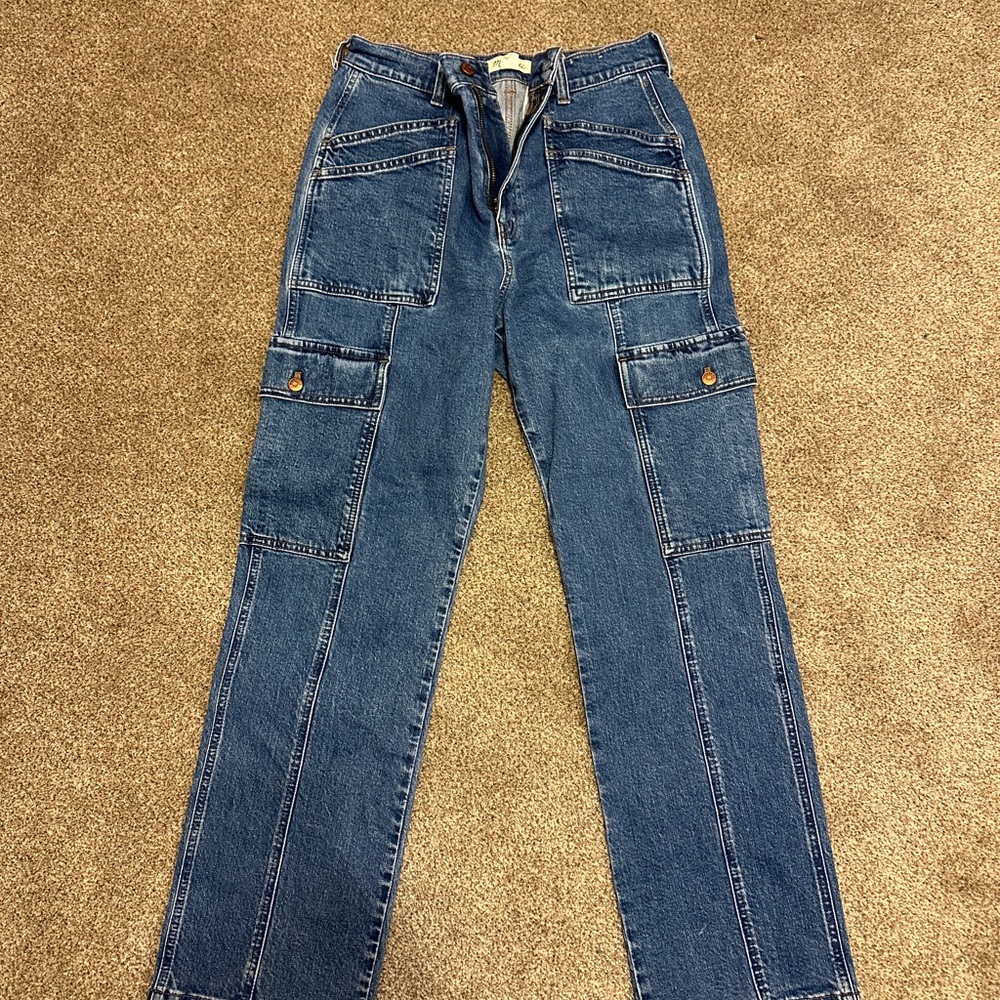 Madewell ‘90s Straight Cargo Blue Denim Jeans